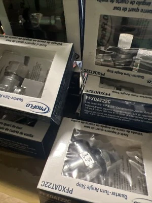 Lot Of 10  Proflo PFXQAT22C Silver 3/8" x 3/8" Quarter Turn Angle Valve Chrome - Image 1 of 4