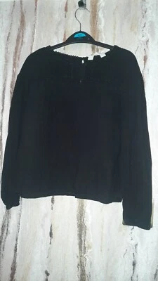 Black pullover Cheeseclpth shell top Blouse shirt - H&M - Age 7-8 years - Image 1 of 4