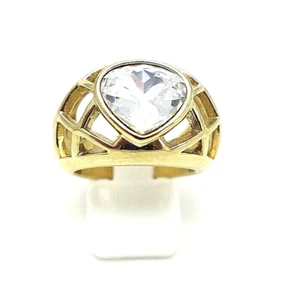 767. toller DYRBERG / KERN Ring Herz Gitter ZEA MS / Crystal gold RG.54 Dänemark - Bild 1 von 5