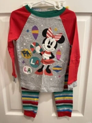 JUEGO DE 2 PIJAMAS NAVIDAD A JUEGO MINNIE MOUSE NIÑA TALLA 6 Foto 1 de 3