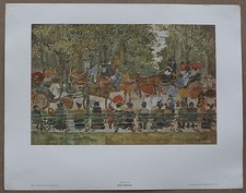 Maurice Prendergast Central Park Vintage Origina Lithoraph 1960's