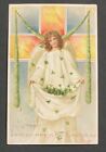 Brundage ? Lovely Easter Angel Catches Clover / Shamrocks In Her Gown 1907 Pc