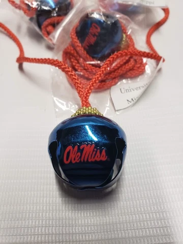 Ole Miss Rebels Bell Christmas Necklace Party Decoration NCAA SEC NEW Cover