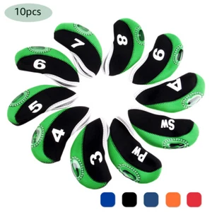 10xNeoprene Golf Iron Head Covers Set Headcover Fit Taylormade Mizuno Ping Cobra - Picture 1 of 17