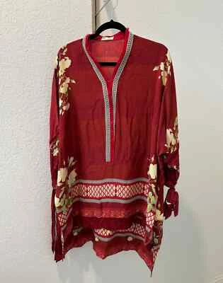 Farah Talib Aziz Red Tunic - Image 1 of 3