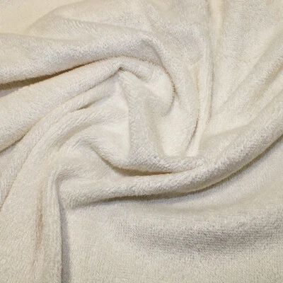 Soft Bamboo Terry Towelling Fabric - Ivory - Towelling Fabric Material - Image 1 of 2