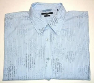 Jag Mens Size Large Pale Blue Patterned Button Up Short Sleeve Shirt - Picture 1 of 6