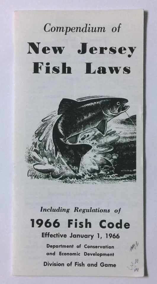 1966 New Jersey Fish Game & Wildlife Fishing Laws License Regulations Booklet - Image 1 of 1