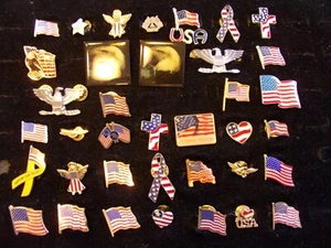 Posten 37 AMERIKANISCHE FLAGGE & ADLER ANSTECKNADELN - Bild 1 von 10