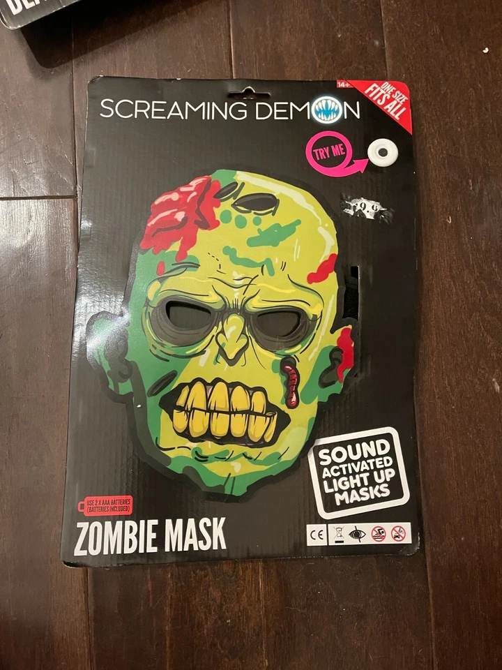 NEW Sound Reactive LED Mask Sound Activated ZOMBIE mask Screaming Demon - Image 1 of 1