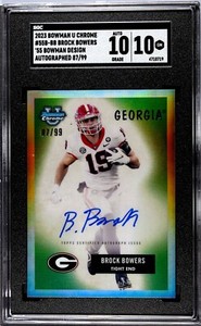 Brock Bowers 2023 Bowman U Chrome 1955 Bowman Retro Auto 87/99 SSP SGC 10 POP 1!