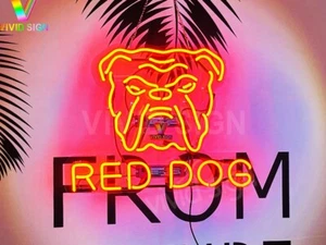 US STOCK 20"x16" Red Dog Beer Acrylic Neon Sign Bar Light Lamp Man Cave Decor JY - Picture 1 of 2