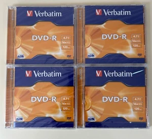 Verbatim DVD-R : 4.7 GB/120 min/ 16X / Lot de 4 CDs NEUFS BLISTER - Afbeelding 1 van 2