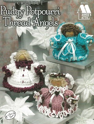Pudgy Potpourri Rosca Anjos Crochê 7 Lindos Anjos Cheirosos Decorar - Imagem 1 de 2