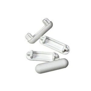 1/2" x 1-3/4" Racetrack Dome Insert For Patio Chair Glide White 4pcs - Picture 1 of 2
