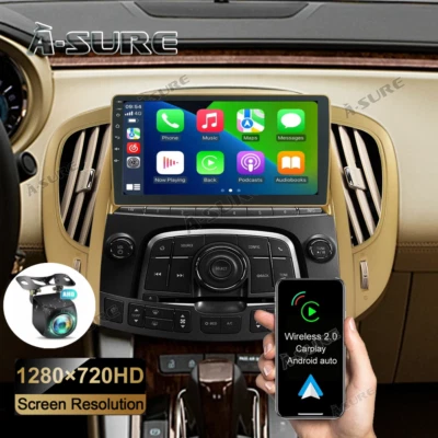Rádio estéreo GPS + câmera para Buick Lacrosse Allure 2010-2013 Carplay Android 14 - Imagem 1 de 4