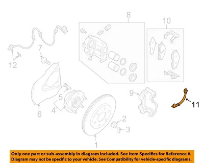 Компоненты переднего тормоза подвески тормозной шланг NISSAN OEM 04-07 Armada 462117S002 - Изображение 1 из 3