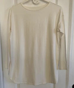 J. JILL Ivory 3/4 Sleeve Side-Inset Tee Crew Neck XS Petite T-Shirt Top - Picture 1 of 8