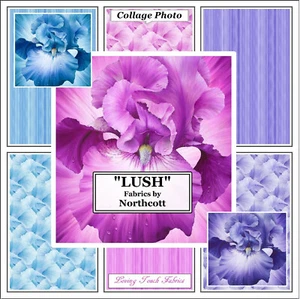 NORTHCOTT, HILARY MAYES, "LUSH", GRANDI PANNELLI IRIS, FIORI, PETALI TESSUTI - Foto 1 di 10