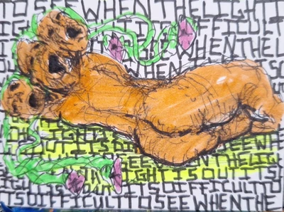 Medusa acostado en el suelo medios mixtos ATC ROBLE ORIGINAL 3,5 x 2,5 pulgadas Foto 1 de 4