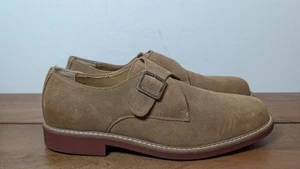 GH Bass Mens Barney Monk Strap Loafer Size 10.5 D Tan Suede Comfy Dress Shoe - Picture 1 of 6