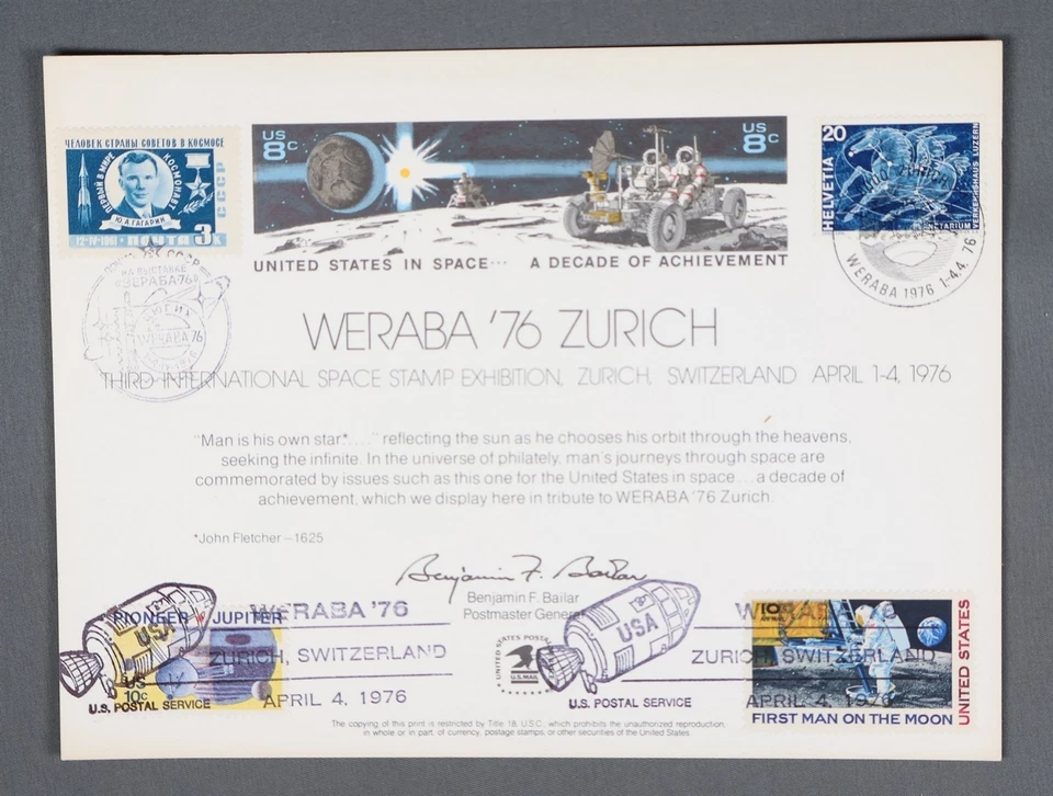 MayfairStamps Suiza 1976 Zurich Exposición Espacial Rusia y Estados Unidos Mixto Frank C Foto 1 de 2