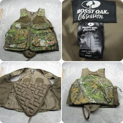 Chaleco de Caza Mossy Oak Obsession Hombres Medio Verde Camuflaje Cremallera Completa Sombrero y Red Shootin Foto 1 de 4
