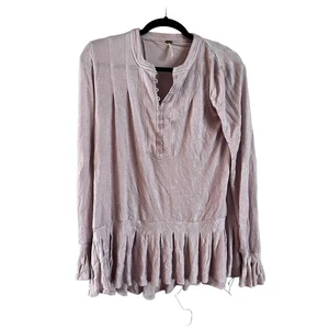 Free People Damen Langarm rosa Rüschensaum rosa Größe XS - Bild 1 von 5