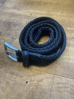 Anderson's Black Suede Braided Belt Men's Size 42 Made in Italy - Image 1 of 4