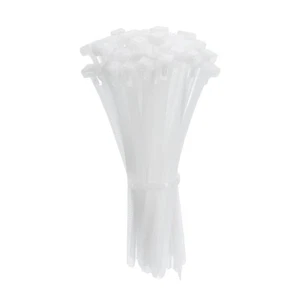 6 Inch Releasable Cable Ties Adjustable Zip Ties White 100Pcs - Afbeelding 1 van 6