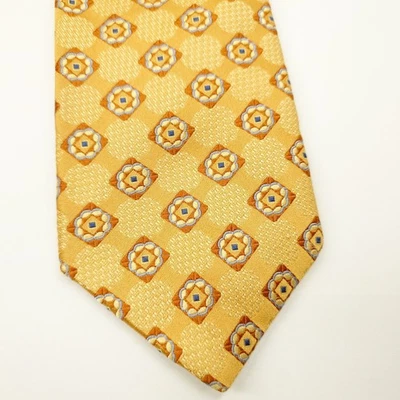 Corbata ancha medallón geométrico dorado 100 % seda John W. Nordstrom para hombre Foto 1 de 4