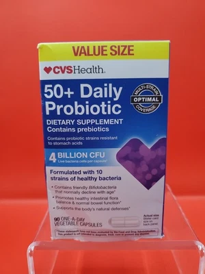 CVS Health 50+ Probióticos diarios 4 mil millones de UFC 90 quilates cápsulas vegetales caducan 12/25 Foto 1 de 4