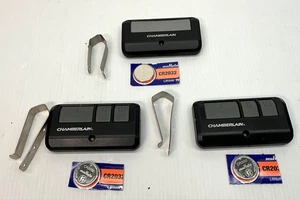 3 Chamberlain OEM Garage Door Remote 950ESTD 953ESTD(x2) w/Visor Clip, Batteries - Picture 1 of 2