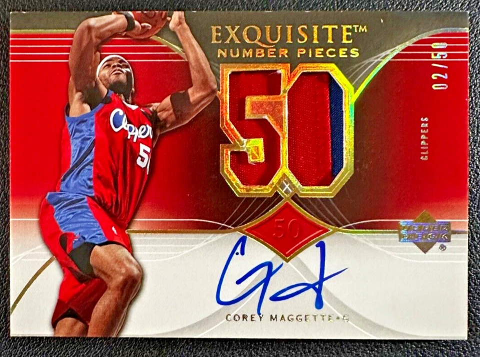 COREY MAGGETTE 2006-07 Exquisita Colección Parche Número Piezas Autógrafo 02/50 Foto 1 de 2