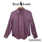 Lauren Ralph Lauren Oxford Non Iron vintage long sleeve purple striped  L