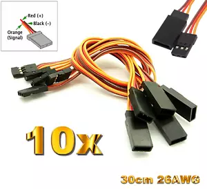 ✅ 10 Servokabel JR Verlängerungskabel 30cm 26AWG Kabel RC Graupner Robbe Futaba - Bild 1 von 13