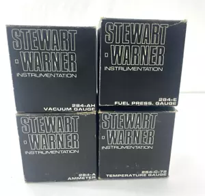 NOS STEWART WARNER 284 Series GAUGEs Vac., Ammeter, Fuel Pressure, Mech Temp. - Foto 1 di 10