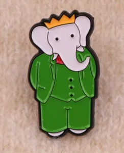 BABAR THE ELEPHANT enamel pin - cartoon - FREE SHIPPING - Foto 1 di 1