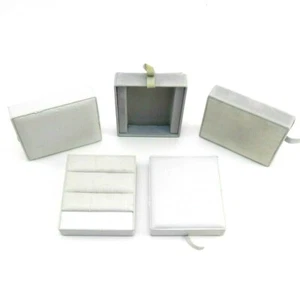 Velvet And Leather Jewelry Holders For Rings Watches Gray & White Color Lot of 5 - Picture 1 of 8