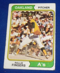 Rara carta da baseball 1974 Topps #212 ROLLIE FINGERS Oakland A's buona/giusta - Foto 1 di 2