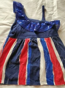 Justice Girls Size 6 Tank Top Pullover Red White Blue  - Picture 1 of 4