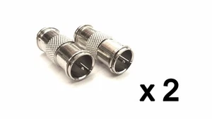 Back to Back Push On Stecker auf Stecker F Stecker Adapter Schnellpassform x 2 - Bild 1 von 5
