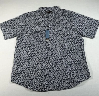 Linea Uomo Paisley Button Up dress Shirt Short Sleeve Mens XXL and shorts Combo - Image 1 of 4