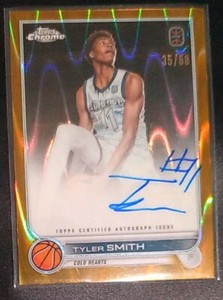 TYLER SMITH 2022-23 TOPPS CHROME OTE RC GOLD RAYWAVE REFRACTOR AUTO /50