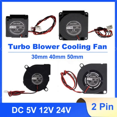 DC 5V 12V 24V Mini Silent Radial Turbo Blower Cooling Fan 2 Pin 30mm 40mm 50mm - Image 1 of 4