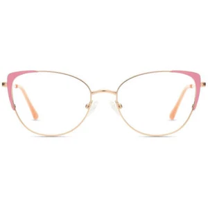 Cateye Metal Glasses Frames for Women Girls Light Metallic Eyeglass Spring Hinge - Picture 1 of 11