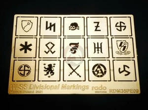 Rado 1/35 German Waffen-SS Divisional AFV Markings WWII [Photo-etch] RDM35PE09 - Foto 1 di 1