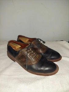 Allen Edmonds FINCH Men's Sz 11D Brown/Black Leather Lace Up Saddle Shoes 2411 - Picture 1 of 12