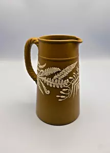 James Dudson 1870 Fern Brown Stoneware Sprigged Basalt Rope Handle Jug Milk VGC - Picture 1 of 10