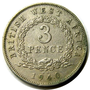 elf British West Africa 3 Pence 1940 KN George VI World War II - Picture 1 of 2
